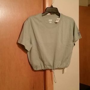 Short Sleeve Drawstring Bottom Crop